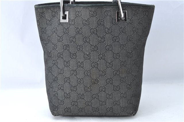 Authentic GUCCI Shoulder Tote Bag Purse GG Canvas Leather 31244 Black J0520