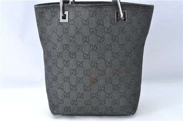 Authentic GUCCI Shoulder Tote Bag Purse GG Canvas Leather 31244 Black J0520