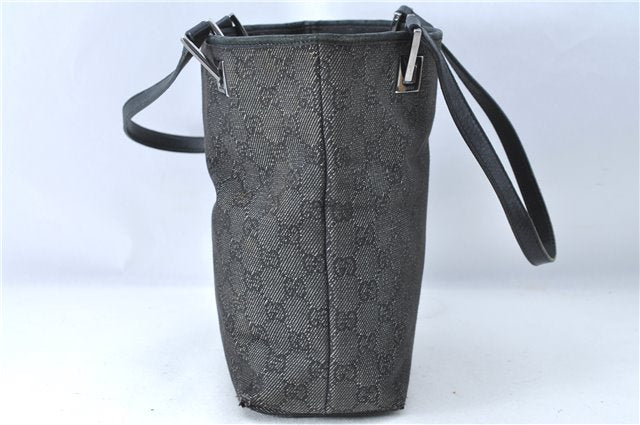 Authentic GUCCI Shoulder Tote Bag Purse GG Canvas Leather 31244 Black J0520