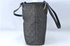 Authentic GUCCI Shoulder Tote Bag Purse GG Canvas Leather 31244 Black J0520