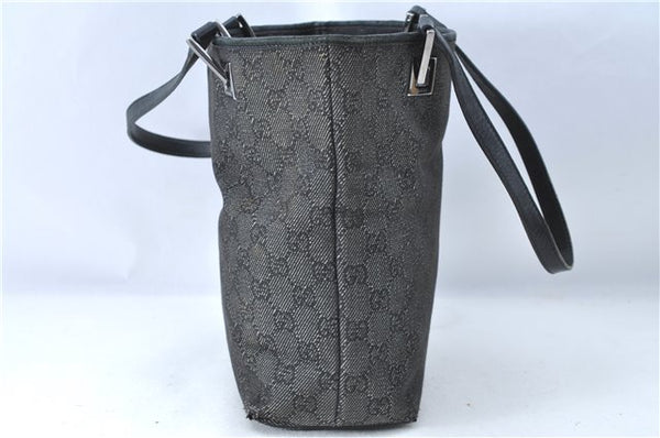 Authentic GUCCI Shoulder Tote Bag Purse GG Canvas Leather 31244 Black J0520