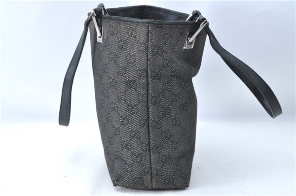 Authentic GUCCI Shoulder Tote Bag Purse GG Canvas Leather 31244 Black J0520