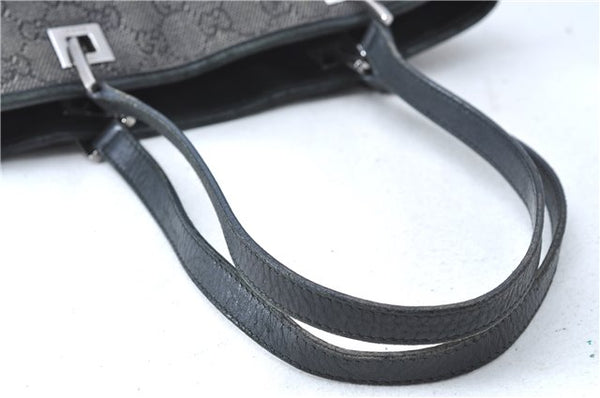 Authentic GUCCI Shoulder Tote Bag Purse GG Canvas Leather 31244 Black J0520