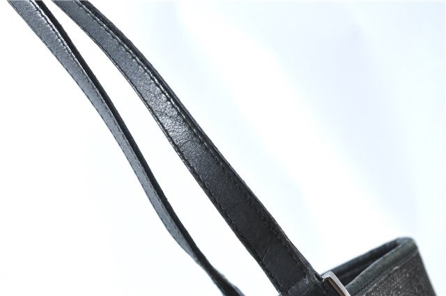 Authentic GUCCI Shoulder Tote Bag Purse GG Canvas Leather 31244 Black J0520