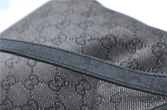 Authentic GUCCI Shoulder Tote Bag Purse GG Canvas Leather 31244 Black J0520