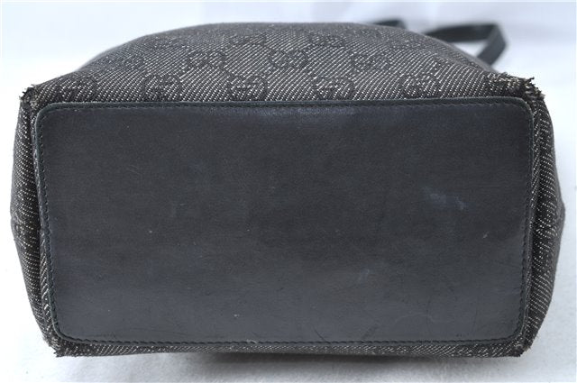 Authentic GUCCI Shoulder Tote Bag Purse GG Canvas Leather 31244 Black J0520