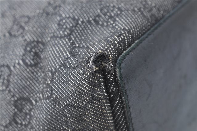 Authentic GUCCI Shoulder Tote Bag Purse GG Canvas Leather 31244 Black J0520