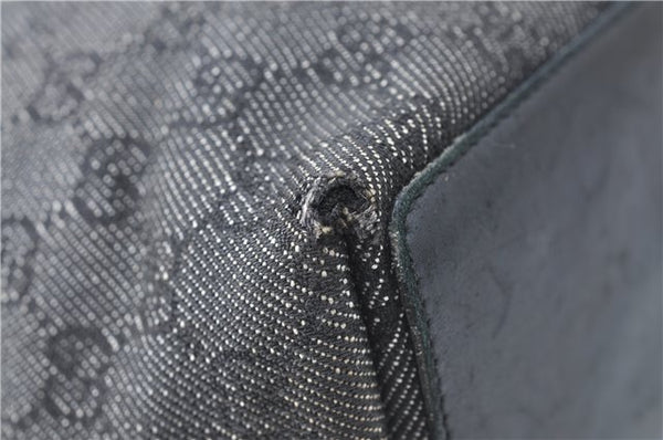 Authentic GUCCI Shoulder Tote Bag Purse GG Canvas Leather 31244 Black J0520