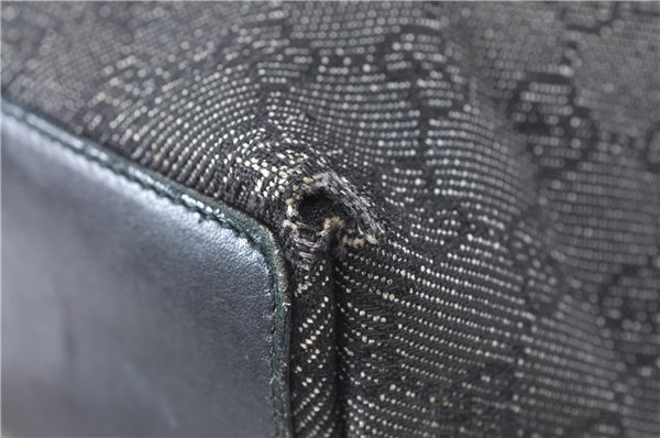 Authentic GUCCI Shoulder Tote Bag Purse GG Canvas Leather 31244 Black J0520