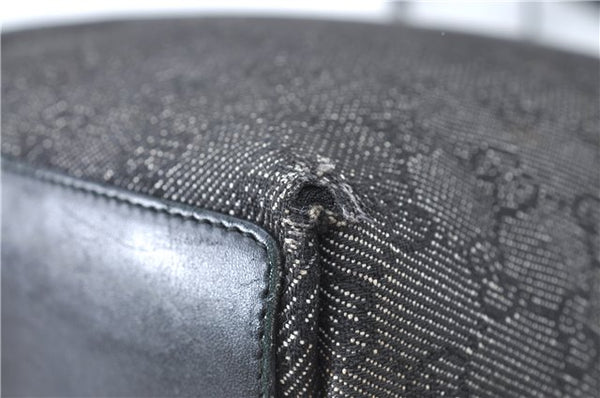 Authentic GUCCI Shoulder Tote Bag Purse GG Canvas Leather 31244 Black J0520