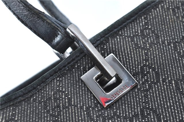 Authentic GUCCI Shoulder Tote Bag Purse GG Canvas Leather 31244 Black J0520