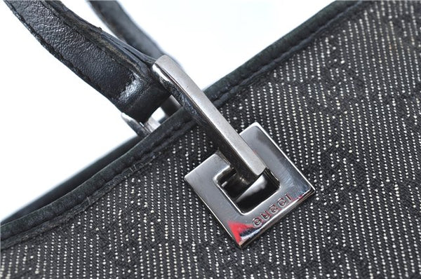 Authentic GUCCI Shoulder Tote Bag Purse GG Canvas Leather 31244 Black J0520