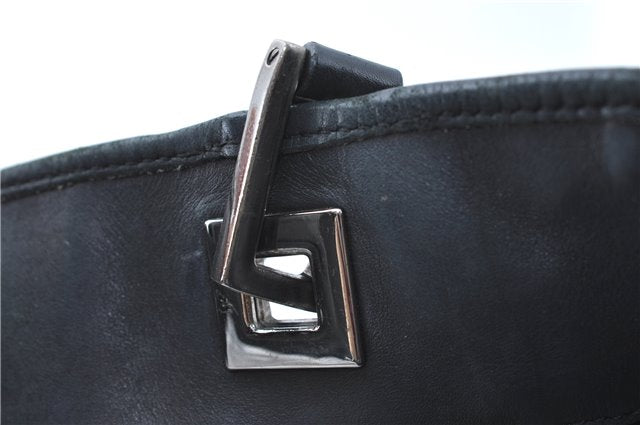 Authentic GUCCI Shoulder Tote Bag Purse GG Canvas Leather 31244 Black J0520