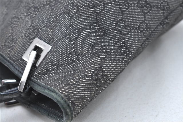 Authentic GUCCI Shoulder Tote Bag Purse GG Canvas Leather 31244 Black J0520