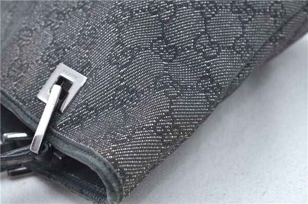 Authentic GUCCI Shoulder Tote Bag Purse GG Canvas Leather 31244 Black J0520