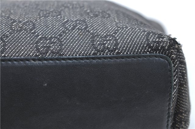 Authentic GUCCI Shoulder Tote Bag Purse GG Canvas Leather 31244 Black J0520