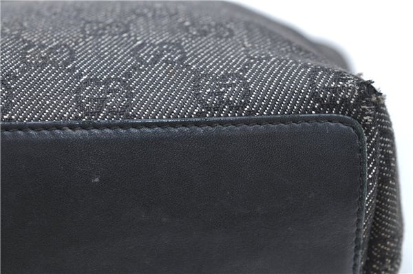 Authentic GUCCI Shoulder Tote Bag Purse GG Canvas Leather 31244 Black J0520
