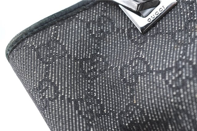 Authentic GUCCI Shoulder Tote Bag Purse GG Canvas Leather 31244 Black J0520