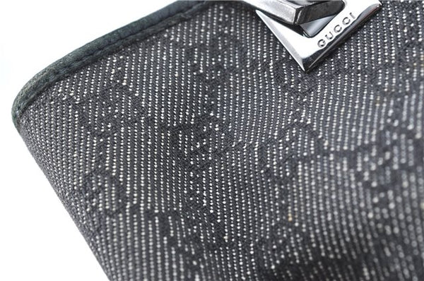 Authentic GUCCI Shoulder Tote Bag Purse GG Canvas Leather 31244 Black J0520