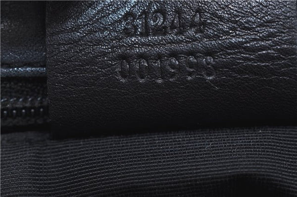 Authentic GUCCI Shoulder Tote Bag Purse GG Canvas Leather 31244 Black J0520