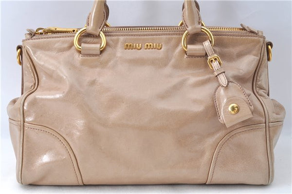 Authentic MIU MIU Leather 2Way Shoulder Hand Bag RN1127 Brown J0542