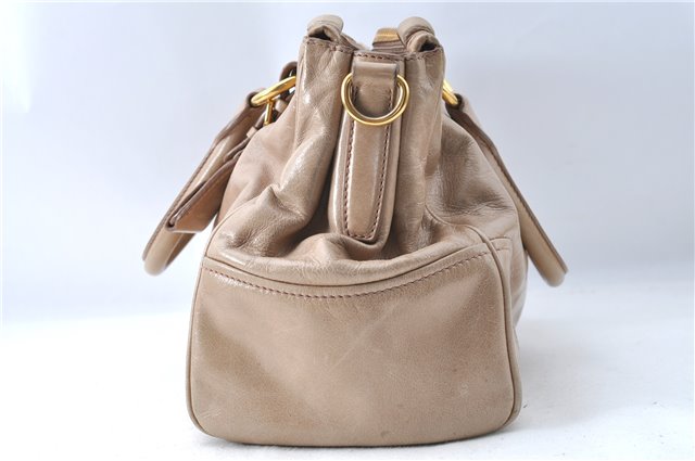Authentic MIU MIU Leather 2Way Shoulder Hand Bag RN1127 Brown J0542