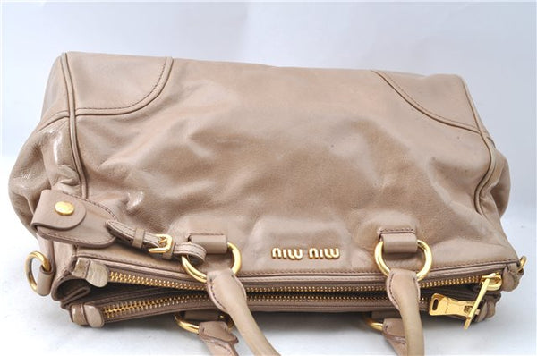 Authentic MIU MIU Leather 2Way Shoulder Hand Bag RN1127 Brown J0542