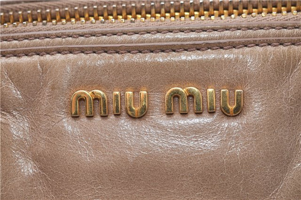 Authentic MIU MIU Leather 2Way Shoulder Hand Bag RN1127 Brown J0542