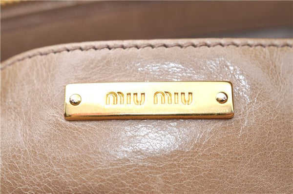 Authentic MIU MIU Leather 2Way Shoulder Hand Bag RN1127 Brown J0542