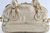 Authentic Chloe Paddington Leather Shoulder Hand Bag Purse Ivory White J0550