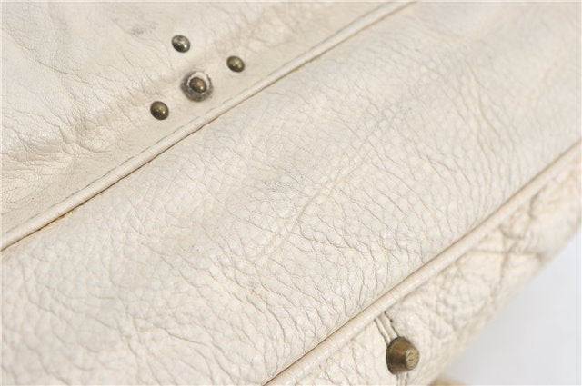 Authentic Chloe Paddington Leather Shoulder Hand Bag Purse Ivory White J0550