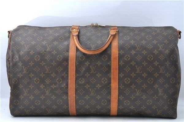 Auth Louis Vuitton Monogram Keepall Bandouliere 60 Boston Bag M41412 LV J0552