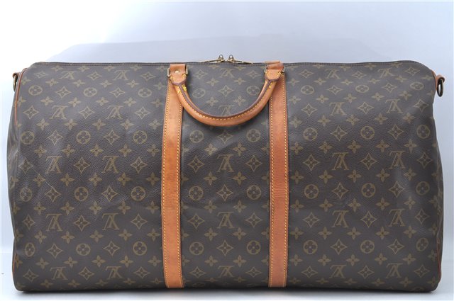 Auth Louis Vuitton Monogram Keepall Bandouliere 60 Boston Bag M41412 LV J0552