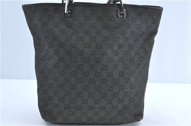 Authentic GUCCI Shoulder Tote Bag GG Canvas Leather 31243 Black J0554
