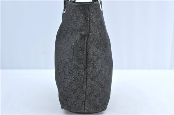 Authentic GUCCI Shoulder Tote Bag GG Canvas Leather 31243 Black J0554