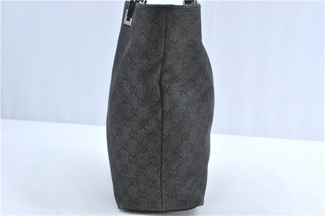 Authentic GUCCI Shoulder Tote Bag GG Canvas Leather 31243 Black J0554