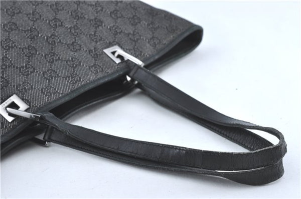 Authentic GUCCI Shoulder Tote Bag GG Canvas Leather 31243 Black J0554