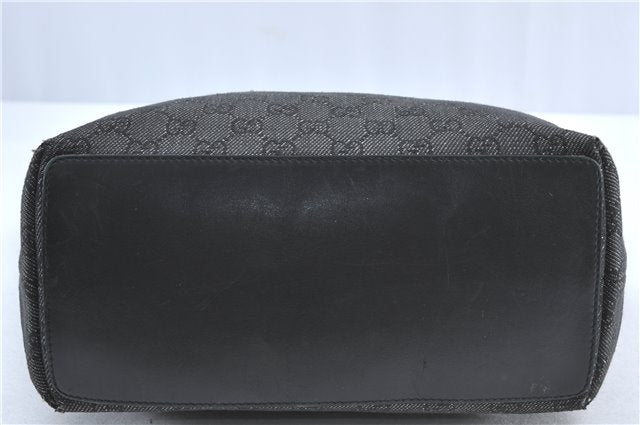 Authentic GUCCI Shoulder Tote Bag GG Canvas Leather 31243 Black J0554