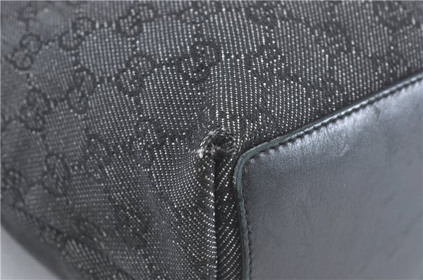 Authentic GUCCI Shoulder Tote Bag GG Canvas Leather 31243 Black J0554