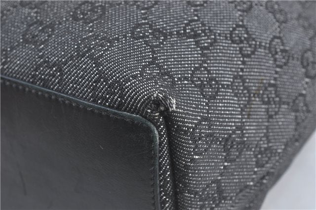 Authentic GUCCI Shoulder Tote Bag GG Canvas Leather 31243 Black J0554