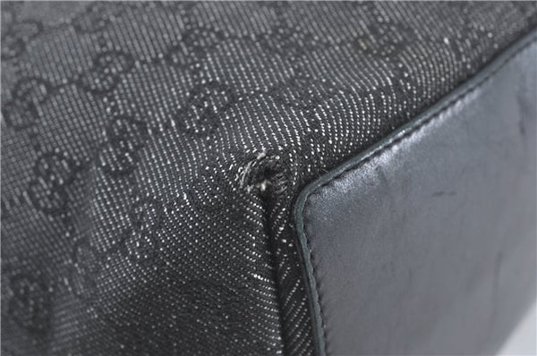 Authentic GUCCI Shoulder Tote Bag GG Canvas Leather 31243 Black J0554