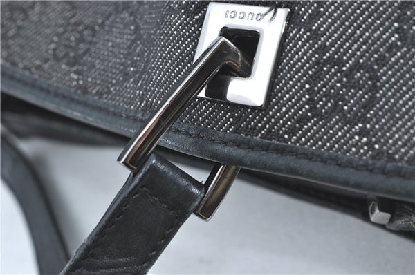 Authentic GUCCI Shoulder Tote Bag GG Canvas Leather 31243 Black J0554