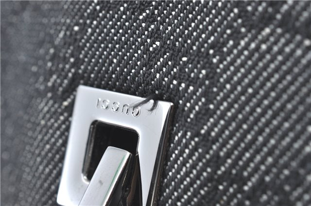 Authentic GUCCI Shoulder Tote Bag GG Canvas Leather 31243 Black J0554