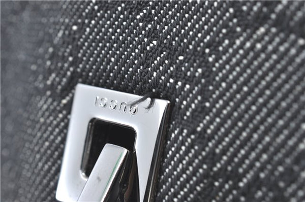 Authentic GUCCI Shoulder Tote Bag GG Canvas Leather 31243 Black J0554