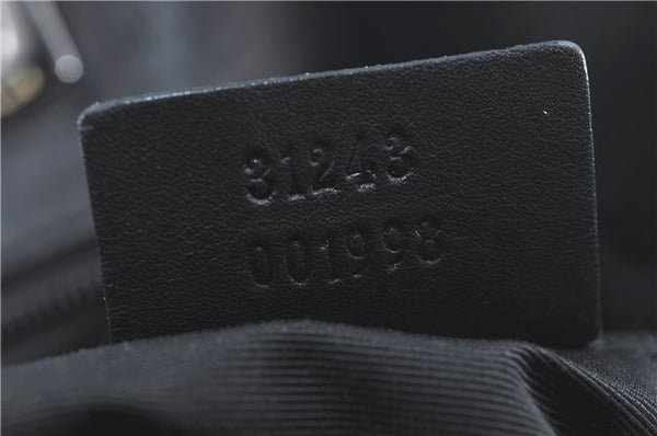 Authentic GUCCI Shoulder Tote Bag GG Canvas Leather 31243 Black J0554