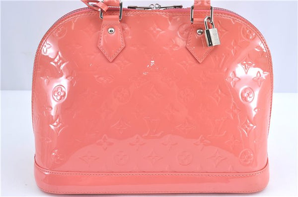 Authentic Louis Vuitton Vernis Alma PM Hand Bag Pink M90256 LV J0561