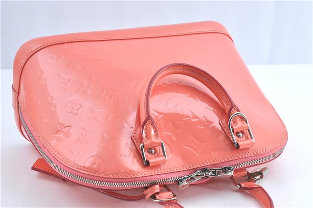 Authentic Louis Vuitton Vernis Alma PM Hand Bag Pink M90256 LV J0561