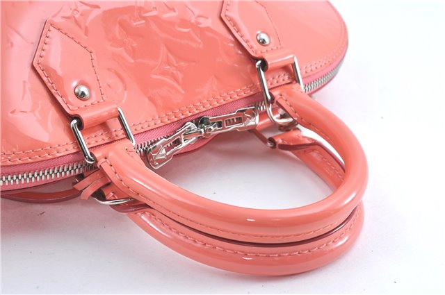 Authentic Louis Vuitton Vernis Alma PM Hand Bag Pink M90256 LV J0561