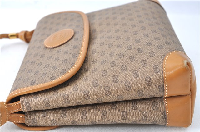 Authentic GUCCI Micro GG PVC Leather Shoulder Cross Body Bag Purse Brown J0564