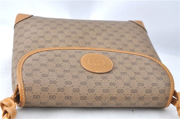 Authentic GUCCI Micro GG PVC Leather Shoulder Cross Body Bag Purse Brown J0564